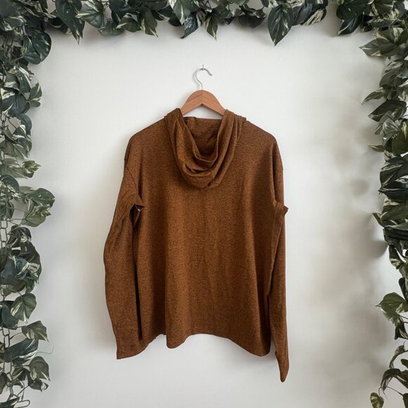 Athleta Athletic Uptempo II Hoodie Sweatshirt Heathered Brown Size M - Picture 2 of 10